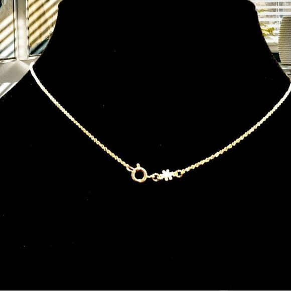 TORY BURCH KIRA LOGO GOLD ENAMEL LEMON COLOR PENDANT NECKLACE - Picture 3 of 3